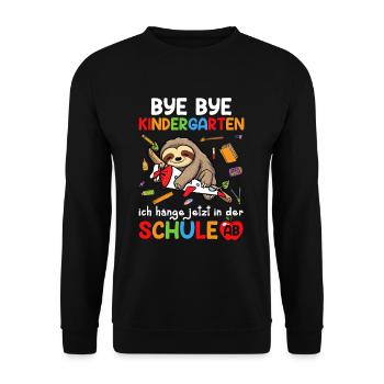 Bye Bye la maternelle, je traîne à l’école maintenant - Sweat-shirt Unisexe - noir - Devant - Alina (178cm) & Michal (187cm)