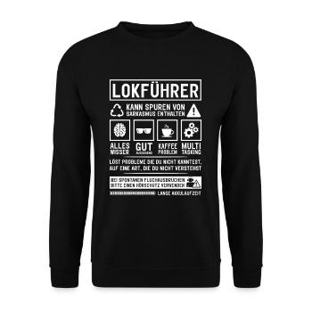 Kann Spuren von Sarkasmus enthalten - Unisex Pullover - Schwarz - Vorne - Alina (178cm) & Michal (187cm)