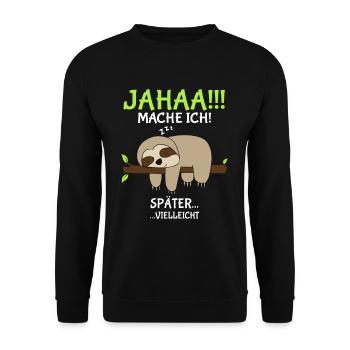 yes I might make sloth later - Unisex Sweatshirt - black - Front - Alina (178cm) & Michal (187cm)