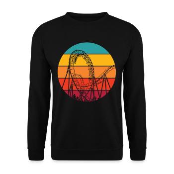 Amateurs de montagnes russes rétro - Sweat-shirt Unisexe - noir - Devant - Alina (178cm) & Michal (187cm)