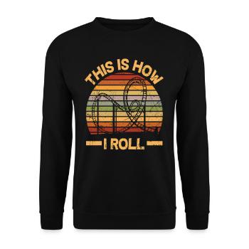 Montagnes russes drôles Lovers Rétro Roller Coaster - Sweat-shirt Unisexe - noir - Devant - Alina (178cm) & Michal (187cm)