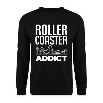Roller Coaster Addictive Roller Coasters Gift - Unisex Sweatshirt - black - Front - Alina (178cm) & Michal (187cm)