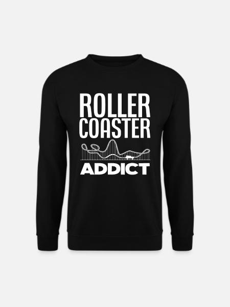 Achterbahn Süchtig Achterbahnen Geschenk - Unisex Pullover - Schwarz