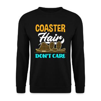 Roller Coaster Hair Funny Roller Coaster - Unisex Sweatshirt - black - Front - Alina (178cm) & Michal (187cm)