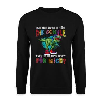 Ich Bin Bereit Für Dieer Ist Sie Bereit Für Mich - Unisex Pullover - Schwarz - Vorne - Alina (178cm) & Michal (187cm)