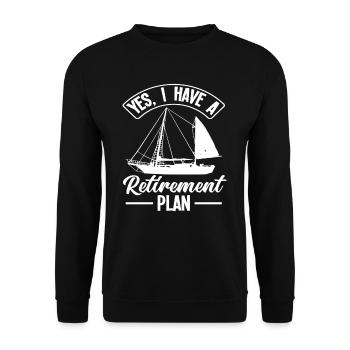 Régime de retraite des marins à la voile Régime de retraite des retraités - Sweat-shirt Unisexe - noir - Devant - Alina (178cm) & Michal (187cm)