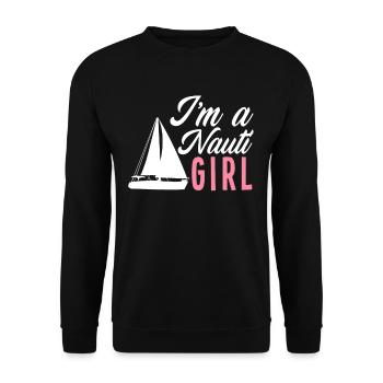 Jeux de mots Sailor Girl Sailor Sailing - Sweat-shirt Unisexe - noir - Devant - Alina (178cm) & Michal (187cm)