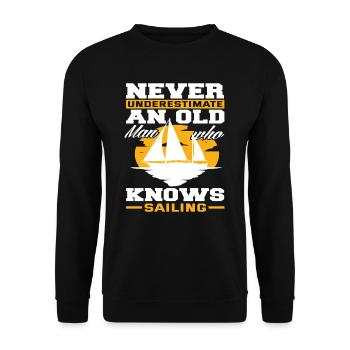 Old Man Sailor Sailing - Unisex Sweatshirt - black - Front - Alina (178cm) & Michal (187cm)