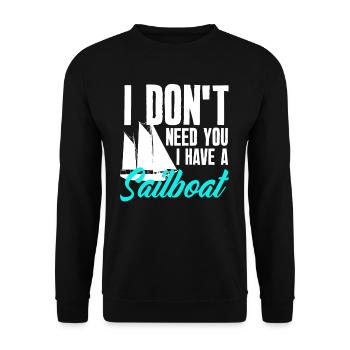 Sailor Sailing Sailboat - Unisex Sweatshirt - black - Front - Alina (178cm) & Michal (187cm)