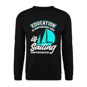 Education Sailboat Sailor Sailing - Unisex Sweatshirt - black - Front - Alina (178cm) & Michal (187cm)