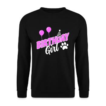 Chiens Anniversaire Joyeux Anniversaire Fille Chien Rose - Sweat-shirt Unisexe - noir - Devant - Alina (178cm) & Michal (187cm)
