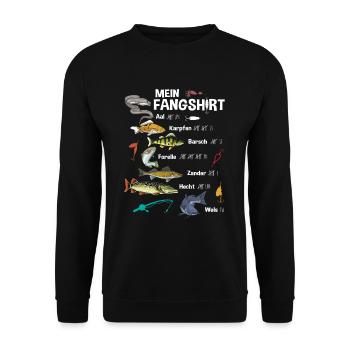 My Fang Shirt Drôle Liste de pointage Pêcheur - Sweat-shirt Unisexe - noir - Devant - Alina (178cm) & Michal (187cm)