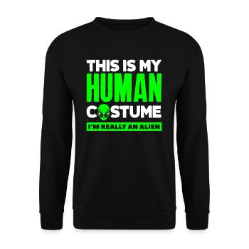 Human Costume Alien Lover - Unisex Sweatshirt - black - Front - Alina (178cm) & Michal (187cm)