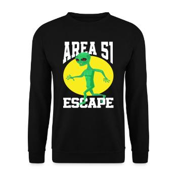 Alien Fliegende Untertasse Außerirdisch Geschenk - Unisex Pullover - Schwarz - Vorne - Alina (178cm) & Michal (187cm)