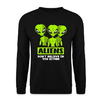 Alien Aliens - Unisex Pullover - Schwarz - Vorne - Alina (178cm) & Michal (187cm)
