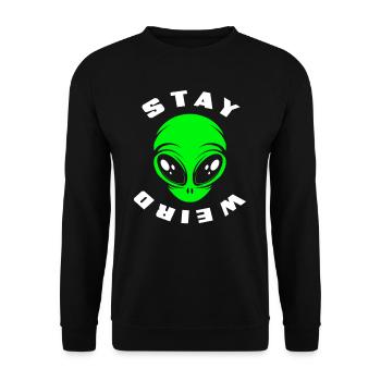 Alien Face Alien Space - Unisex Sweatshirt - black - Front - Alina (178cm) & Michal (187cm)