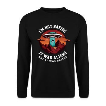 Enlèvement extraterrestre extraterrestres soucoupe volante - Sweat-shirt Unisexe - noir - Devant - Alina (178cm) & Michal (187cm)