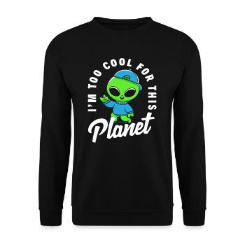 Lustiges Alien Kinder - Unisex Pullover - Schwarz - Vorne - Alina (178cm) & Michal (187cm)