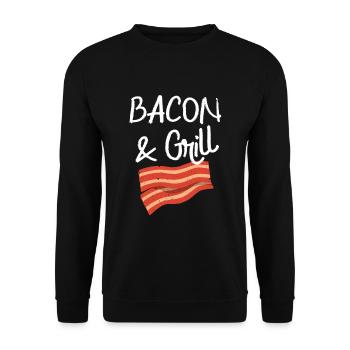 Bacon & Grill Fun Breakfast Bacon Lovers - Unisex Sweatshirt - black - Front - Alina (178cm) & Michal (187cm)