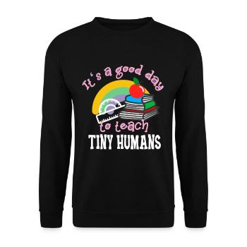 Funny Teacher Elementary School Teacher Lessons - Unisex Sweatshirt - black - Front - Alina (178cm) & Michal (187cm)