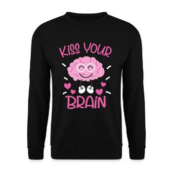 Sonderpädagogik Kiss Your Brain Lehrerin Schule - Unisex Pullover - Schwarz - Vorne - Alina (178cm) & Michal (187cm)
