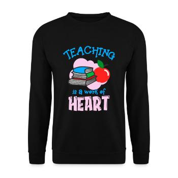 Teaching is a matter of the heart Teacher School - Unisex Sweatshirt - black - Front - Alina (178cm) & Michal (187cm)