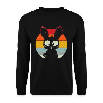 Lapin, lapin, lapin rétro, lapin de Pâques, lapin de Pâques - Sweat-shirt Unisexe - noir - Devant - Alina (178cm) & Michal (187cm)