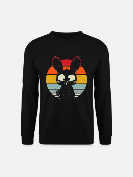 Lapin, lapin, lapin rétro, lapin de Pâques, lapin de Pâques - Sweat-shirt Unisexe - noir