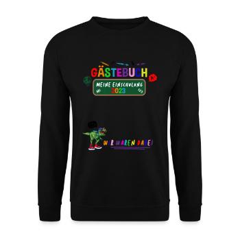 Guestbook My Enrolment Guest List Pupils - Unisex Sweatshirt - black - Front - Alina (178cm) & Michal (187cm)