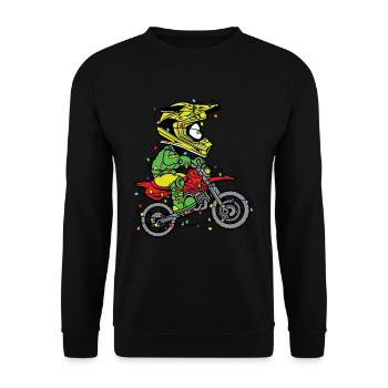 Motocross avec lumières de Noël - Sweat-shirt Unisexe - noir - Devant - Alina (178cm) & Michal (187cm)