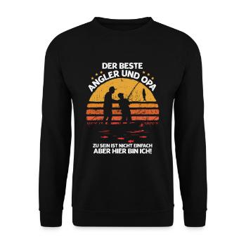 Être le meilleur pêcheur et le meilleur grand-père n’est pas facile - Sweat-shirt Unisexe - noir - Devant - Alina (178cm) & Michal (187cm)