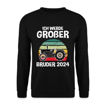 Ich Werde Großer Bruder 2024 - Unisex Pullover - Schwarz - Vorne - Alina (178cm) & Michal (187cm)