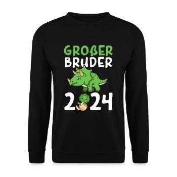 Big Brother 2024 Dinosaur Dino Brother - Unisex Sweatshirt - black - Front - Alina (178cm) & Michal (187cm)