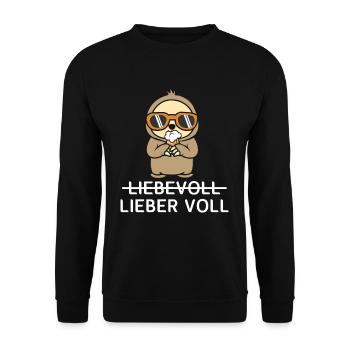 Lieber Voll als Liebevoll Bier - Unisex Pullover - Schwarz - Vorne - Alina (178cm) & Michal (187cm)