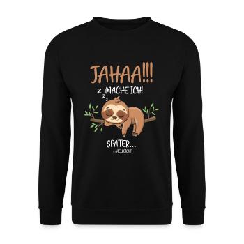 Maybe I'll do it later - Unisex Sweatshirt - black - Front - Alina (178cm) & Michal (187cm)