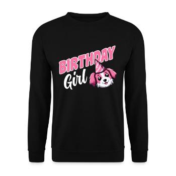 Chiens Anniversaire Joyeux Anniversaire Fille Chien Rose - Sweat-shirt Unisexe - noir - Devant - Alina (178cm) & Michal (187cm)
