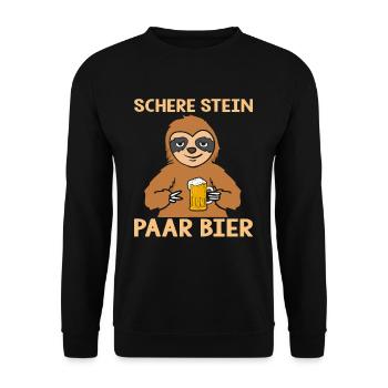 Ciseaux Pierre Couple Bière Bière Paresseux - Sweat-shirt Unisexe - noir - Devant - Alina (178cm) & Michal (187cm)