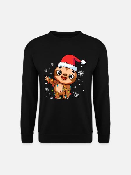Faultier Weihnachten - Unisex Pullover - Schwarz