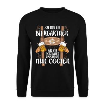 Biergärtner Lederhosen - Unisex Sweatshirt - black - Front - Alina (178cm) & Michal (187cm)