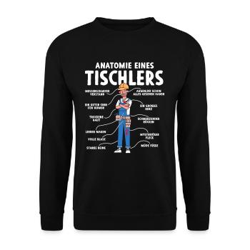 Anatomie d’un charpentier - Sweat-shirt Unisexe - noir - Devant - Alina (178cm) & Michal (187cm)