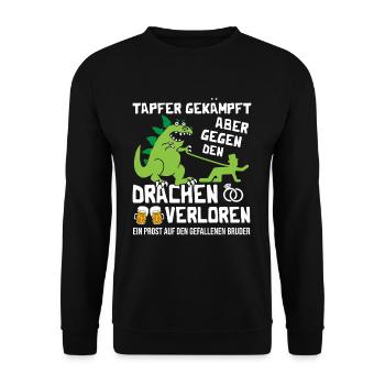 Tapfer gekämpft aber gegen den Drachen verloren - Unisex Pullover - Schwarz - Vorne - Alina (178cm) & Michal (187cm)