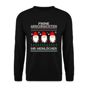 Happy ass nights you wine holes - Unisex Sweatshirt - black - Front - Alina (178cm) & Michal (187cm)