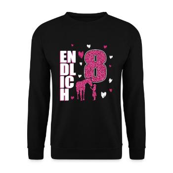 Enfin 8 chevaux poney - Sweat-shirt Unisexe - noir - Devant - Alina (178cm) & Michal (187cm)