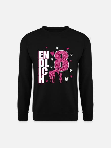 Endlich 8 Pferd Pony - Unisex Pullover - Schwarz