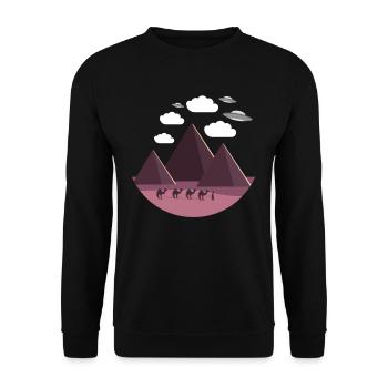 Soucoupe volante Pyramides d’Égypte - Sweat-shirt Unisexe - noir - Devant - Alina (178cm) & Michal (187cm)