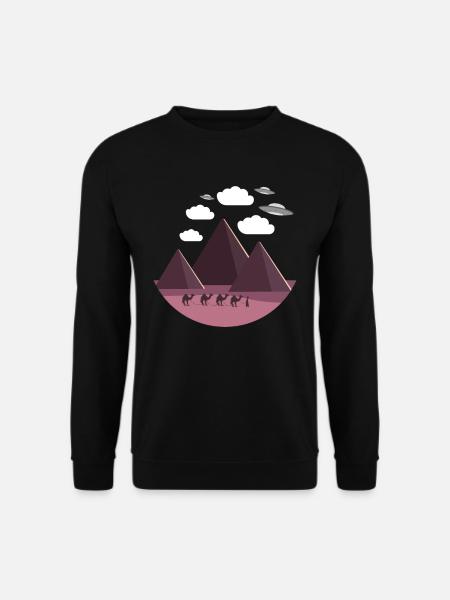 Flying Saucer Egypt Pyramids - Unisex Sweatshirt - black