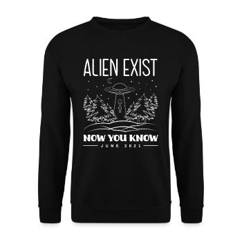 Aliens Exist - Unisex Sweatshirt - black - Front - Alina (178cm) & Michal (187cm)
