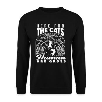Aliens, Cats, People, Alien, Abduction - Unisex Sweatshirt - black - Front - Alina (178cm) & Michal (187cm)