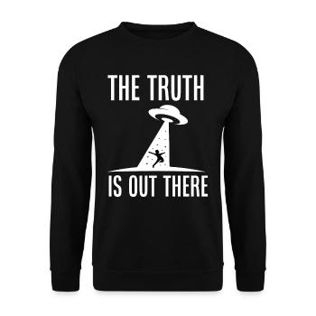 The Truth Alien Outer Space Flying Saucer - Unisex Sweatshirt - black - Front - Alina (178cm) & Michal (187cm)