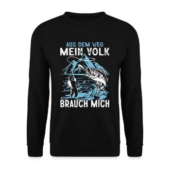 À l’écart, mon peuple a besoin de moi, pêcheurs, pêcheurs - Sweat-shirt Unisexe - noir - Devant - Alina (178cm) & Michal (187cm)